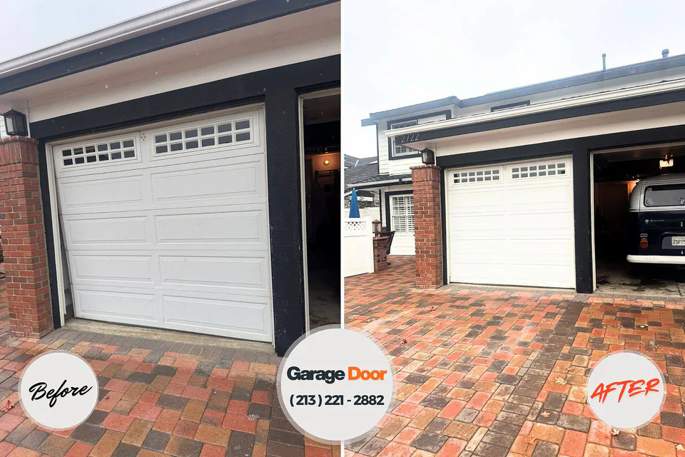 Before and after: garage door repair Bristol, CT